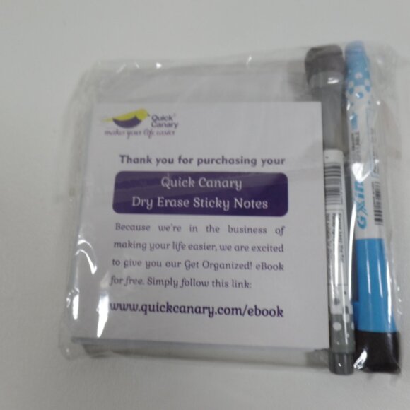 Dry Erase Reusable Sticky Notes 12 Pack 4″x4″ Whiteboard Stickers 2 Pens - Picture 2 of 2